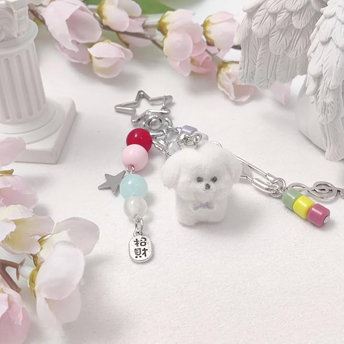 Cute Keychain Aesthetic Y2K Keychain Accessories Heart Butterfly Strawberry Bear Key Chain for Keys Bags Women Gifts