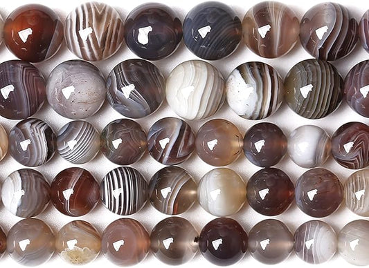 12MM 32PCS Natural Gemstone Stone Botswana Sardonyx Agate Beads for Jewelry Making DIY Bracelet