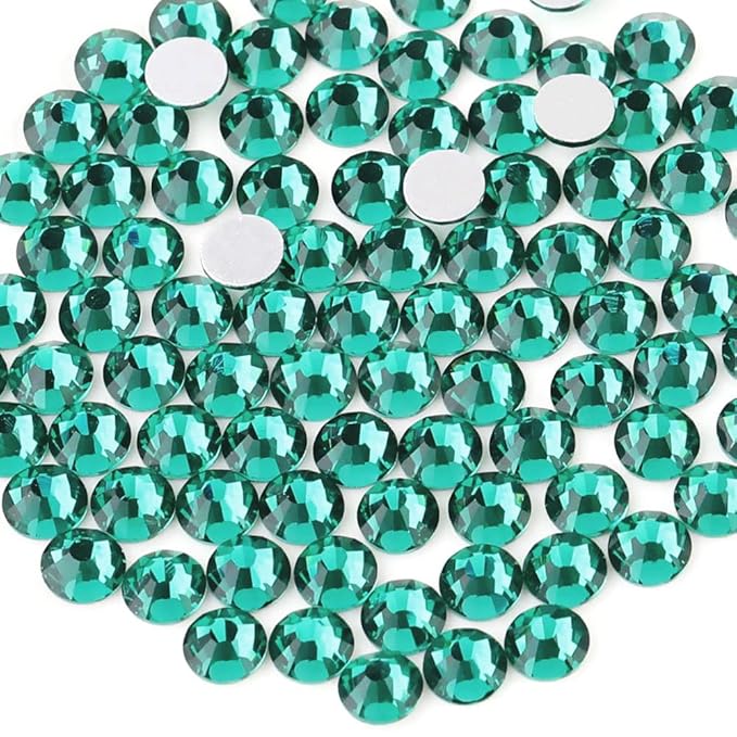 Beadsland Flat Back Crystal Rhinestones Round Gems for Nail Art and Craft Glue Fix, Blue Zircon, 3.8-4.0mm, SS16/1440pcs