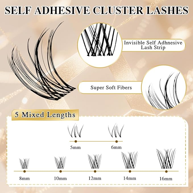 FEEGO Natural Mix Lash Kits 12 Row Upper Lash + Lower Lash Set 132pcs Lashes, Complete Eye Makeup Set 3D Curl Adapts to a wide range of eye shapes (Includes Lash Bond/Seal Glue/Remover/Tweezers)