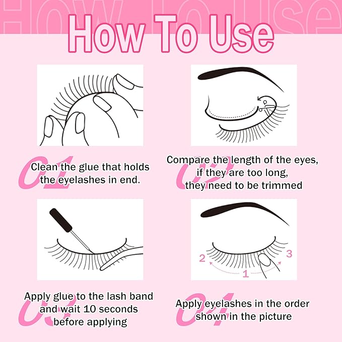 Focipeysa D Curl Lash Fluffy Volume Eyelash Thick False Eyelashes 16mm Lashes 8D Faux Mink Lash Dramatic Strip Eyelash Pack Lash that Look Like Extension 7 Pairs
