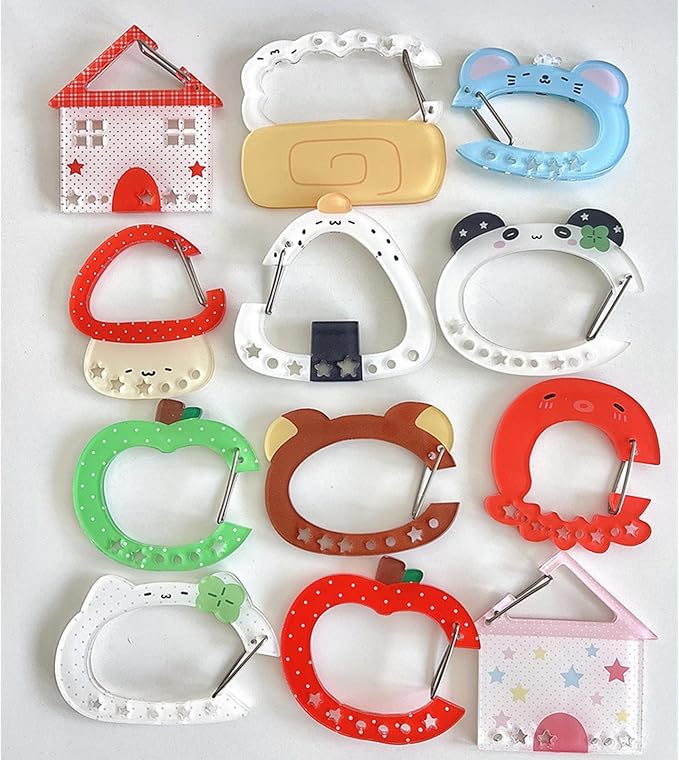 Carabiner Clip For Keys And Small Items Acrylic Pendant For Backpack Handbook Decoration Ita Bag Buckle Accessory Portable Bottle Holder
