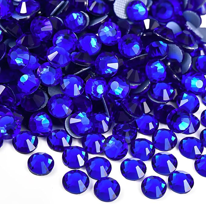 Hot Fix Crystal Flatback Rhinestones Glass Diamantes Gems 2.4mm(8ss 2880pcs, Sapphire)