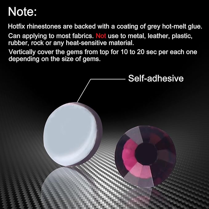 Jollin Hot Fix Crystal Flatback Rhinestones Glass Diamantes Gems 4.0mm(16ss 576pcs, Amethyst)