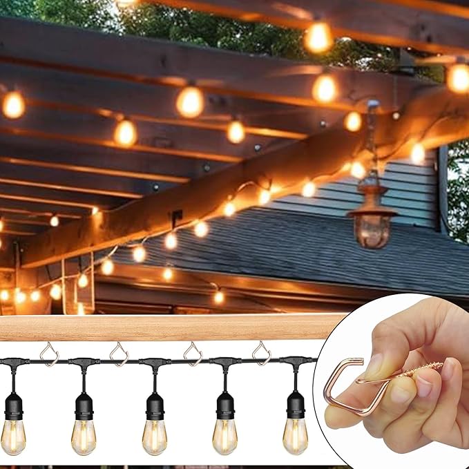 15 Pcs Rose Gold Eye Hooks Screw Heavy Duty,Ceiling Hooks for Hanging Plants,String Lights,Cup,Wind Chime,Bird Feeders. Plant Hanger Indoor&Outdoor