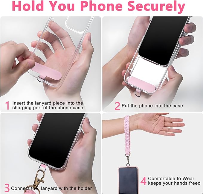 4 PCS Charm Cell Phone Wrist Strap Lanyard with Tether Tabs,Anti LossTheft,Unisex for Gym Travel