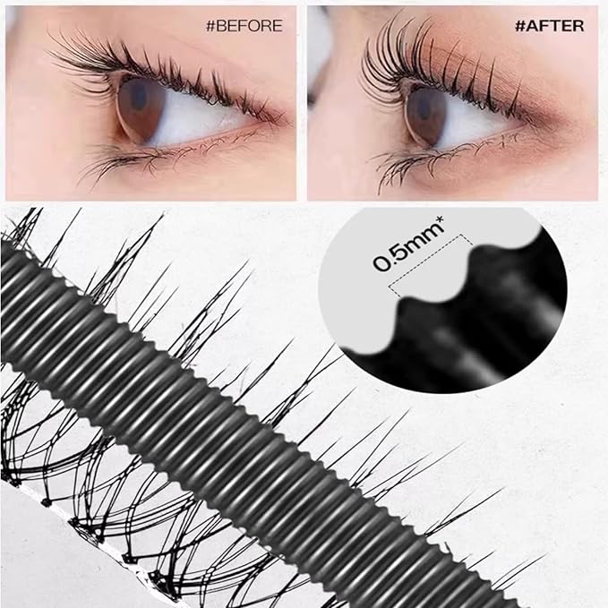 Zkyo Steel Tube Eyelash Primer, Eyelash Primer,Small Steel Tube Mascara,Waterproof Long-Lasting 3D Curling Eyelash With No Flaking, Sweat-Proof, Lengthening, Quick-Drying And Reuse (Black 3PC)