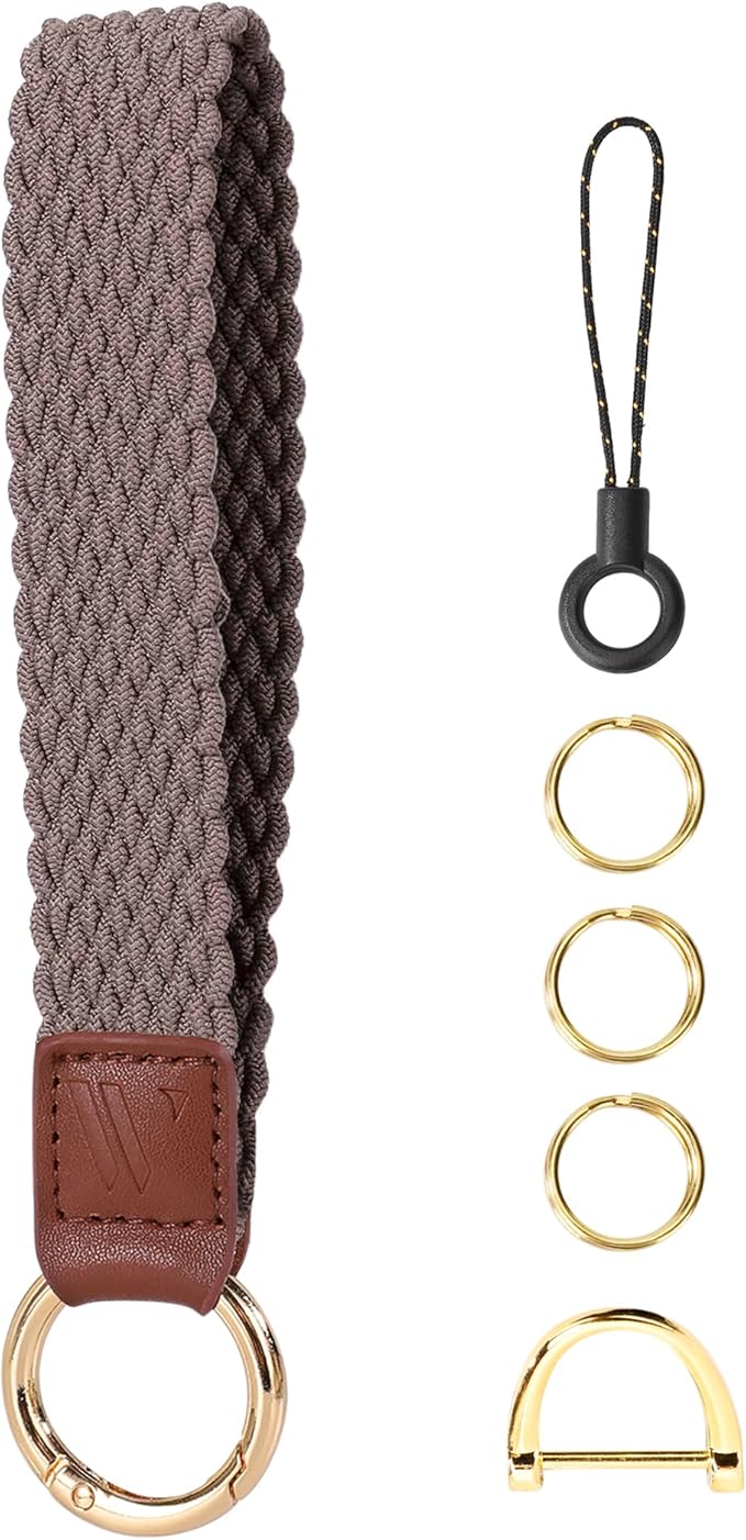Wristlet Keychain for Women Stretchy Wrist Keychain Lanyard for Phone Case Wallet Id Card Badges (Fish - Smoke Violet)