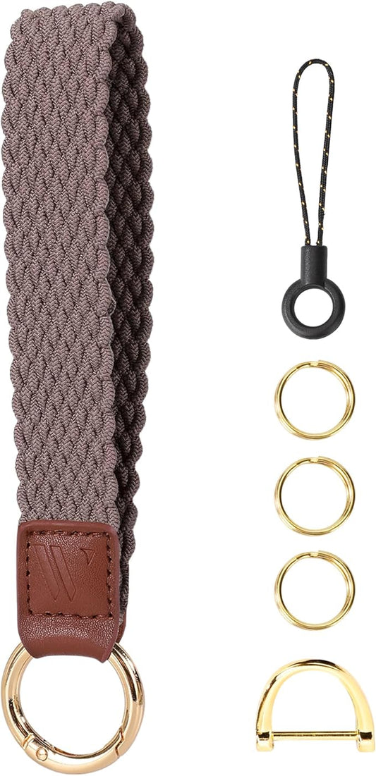 Wristlet Keychain for Women Stretchy Wrist Keychain Lanyard for Phone Case Wallet Id Card Badges (Fish - Smoke Violet)
