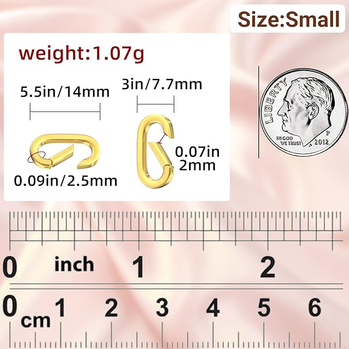 10Pcs Oval Clasp Carabiner Necklace Clasps and Closures, Spring Ring Clasp Pearl Necklace Enhancer Connector for Jewelry Bracelet Making