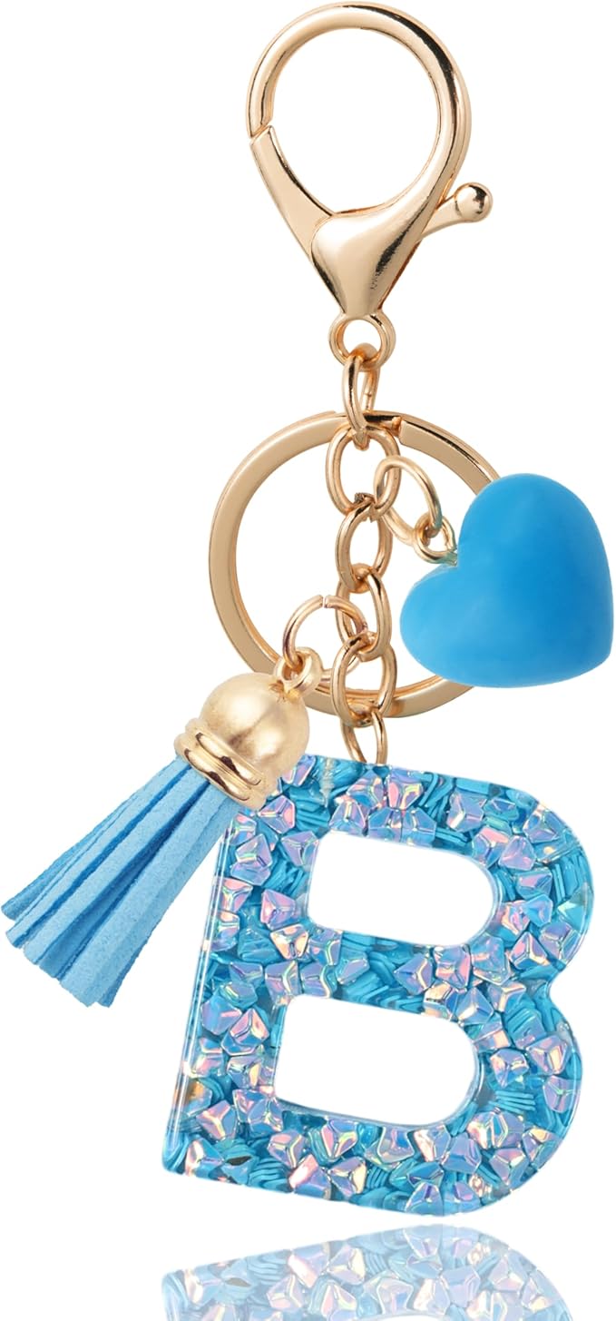 Alphabet Initial Letter Keychain Cute Heart Resin - Letter Keychain for Backpack Charms - Initial Keychains for Women