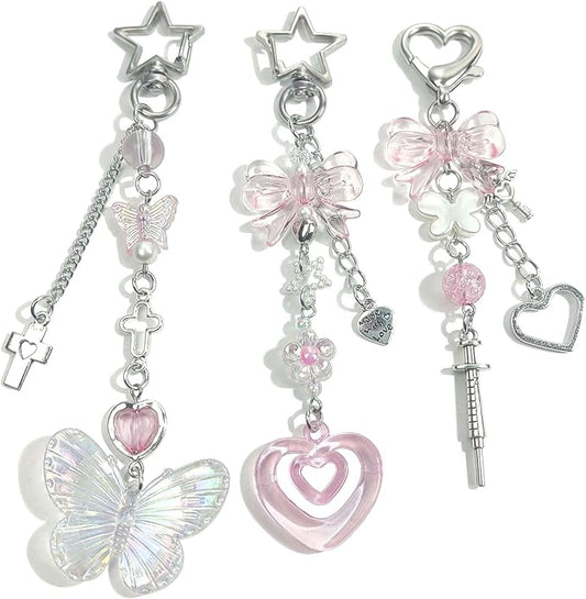 Novelty keychains Aesthetic Y2K Keychain Charms Stylish Keychains Accessories for Women Bag Purse Gifts