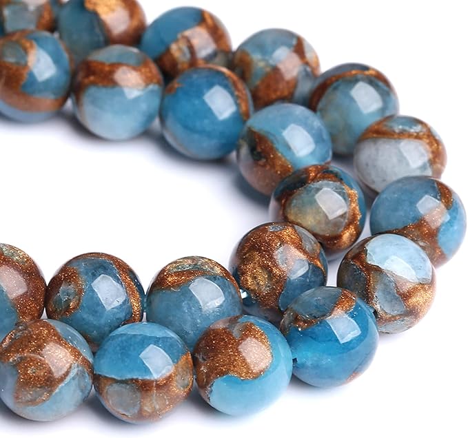 12MM 30PCS Lake Blue Cloisonne Craft Spacer Loose Beads for Jewelry Making DIY Bracelet