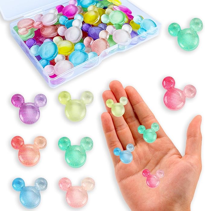 49Pcs Cute Slime Charms Bulk Set – Kawaii Accessories Flatback Resin Charms for Crafts, Mini Resin Animals Embellishments for Nail,Phone Junk Cases, Hairpins Scrapbooking& DIY Decoration (Gradient)