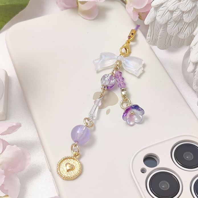 1-4PCS Cute Phone Charms Aesthetic Y2K Cell Phone Charms Strap Pink Strawberry Butterfly Star PhoneCharm Y2K Accessories for Bag Keychain Airpods Camera Pendants Decor