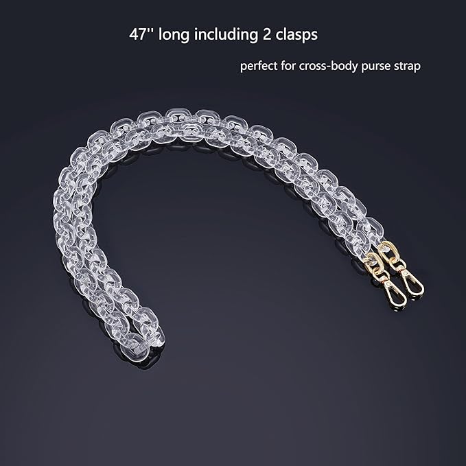 Cute Acrylic Purse Strap Bag Chain Handle Replacement Handbag Crossbody Shoulder Strap Accessory