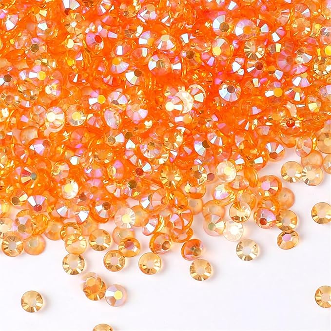 500 Pieces SS30 6mm Flatback Rhinestones AB Clear Round Gems Crystals for Nail Art DIY Crafts Clothes Shoes Bags （Transparent Champagne AB）