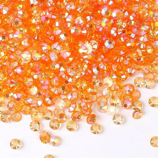 3000 Pieces SS6 2mm Flatback Rhinestones AB Clear Round Gems Crystals for Nail Art DIY Crafts Clothes Shoes Bags （Transparent Champagne AB）