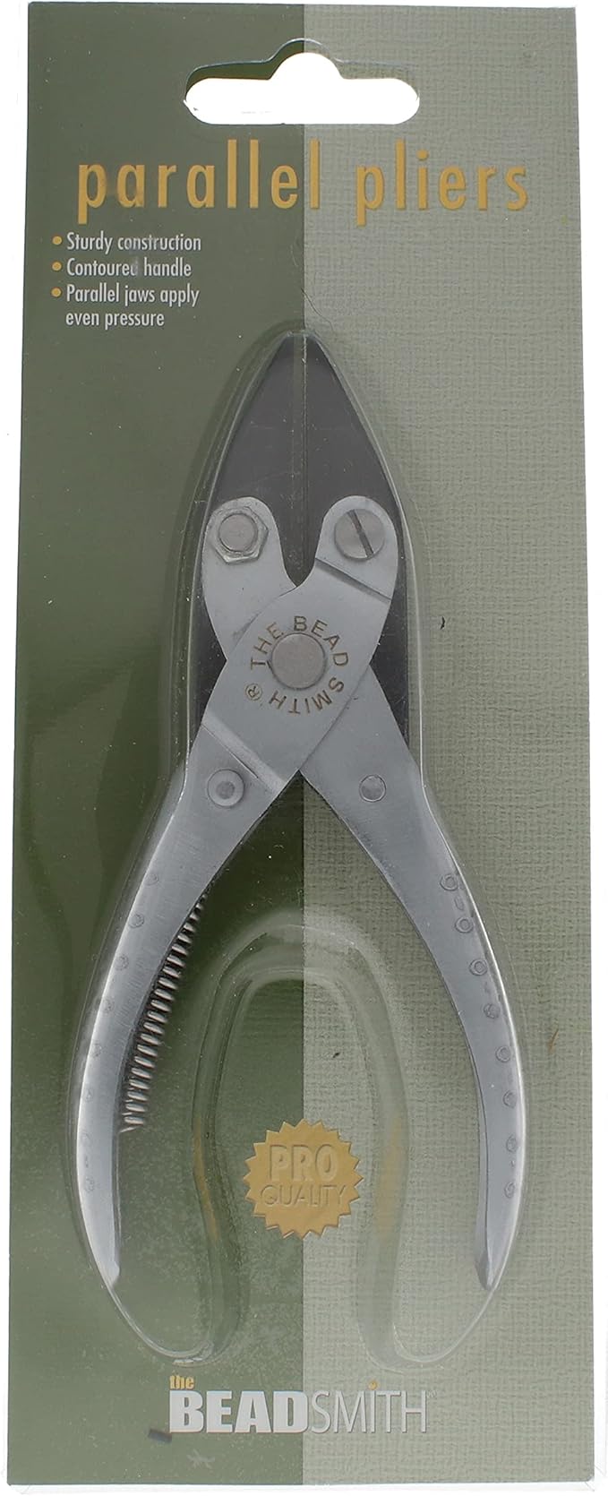 The Beadsmith Parallel Pliers – Chain Nose Jaws – Uniform Pressure to Provide a Consistent Grip – Textured Metal Handles – Steel Tool for Jewelry Making