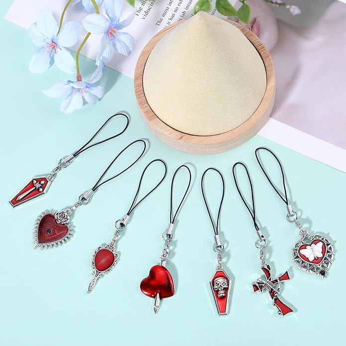 BEEFLYING Cute Charms for Mobile, Kawaii Charms Straps Aesthetic Y2K Cell Phone Pendants Accessories for Phone Bag Keychain Airpods Camera Wallet Decor