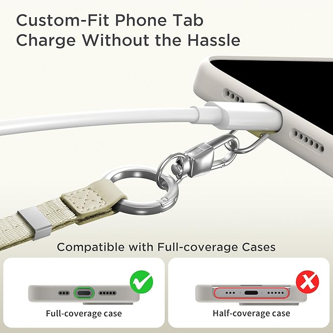 Phone Lanyard 2 in 1, Anti Theft Phone Strap Crossbody for Women, Adjustable Phone Wrist Strap
