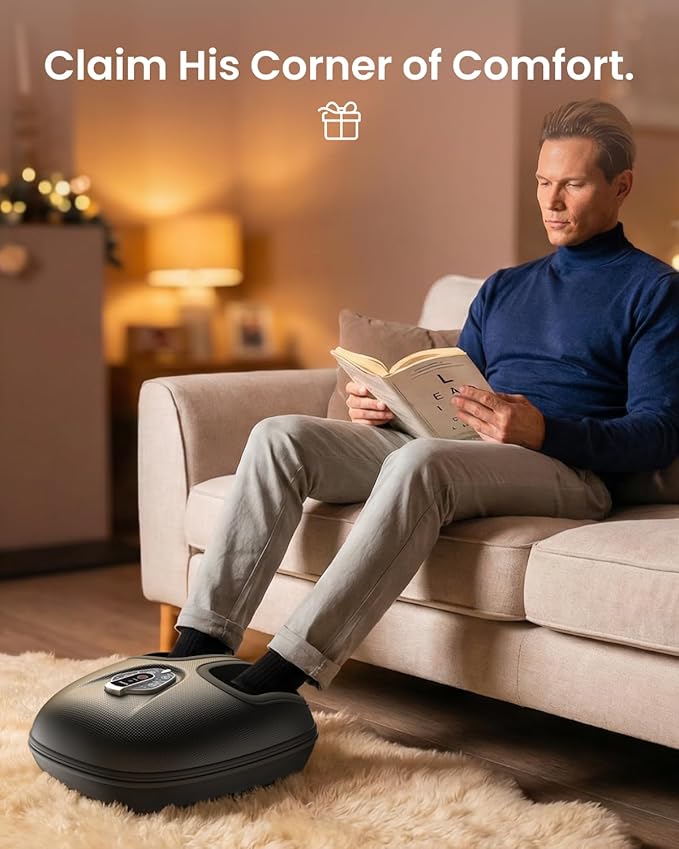 RENPHO Foot Massager Machine with Heat [2026 Upgraded], Shiatsu Foot Massager for Plantar Fasciitis, Valentines Day Gifts for Women, Cordless Control, FSA Eligible HSA Store Eligible, BK