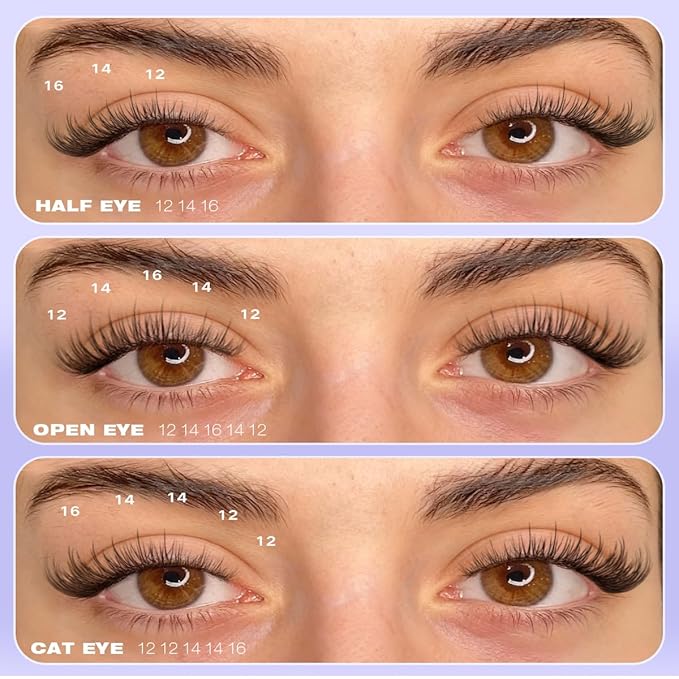 Kiromiro Natural Lash Clusters Kit 12-16mm Cluster Eyelash Extensions C Curl Individual Lash Clusters Kit 144pcs DIY Wispy Eyelash Clusters with Bond and Seal & Tweezers