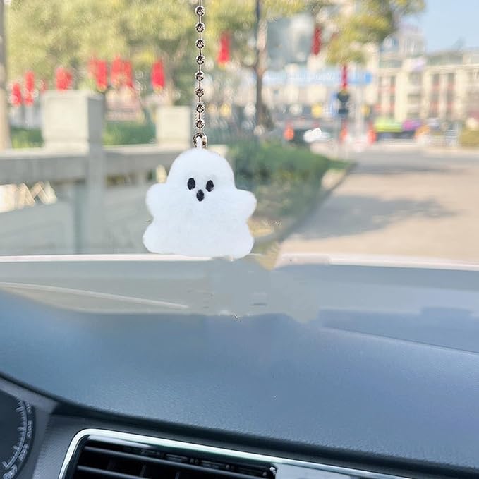 HUIJUFU Halloween Ghost Plush Keychain Cute Purse Bag Backpack Handbag Charms White