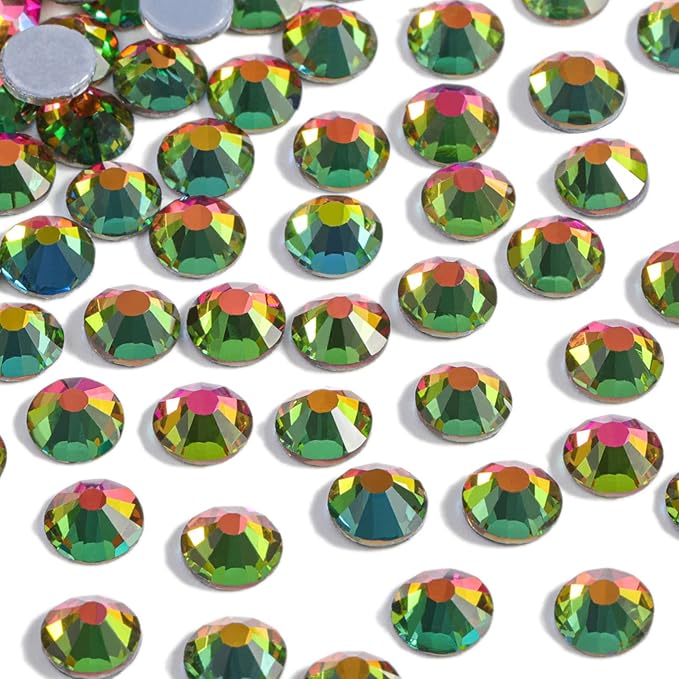 Beadsland Hotfix Rhinestones, 288pcs Crystal Rhinestones for Crafts Clothes DIY Decoration, Rainbow, SS34, 7.0-7.3mm
