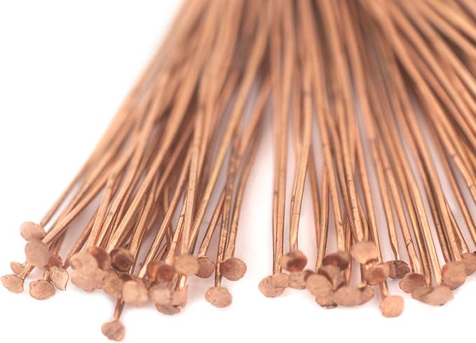 The Bead Chest Copper 21 Gauge 3 Inch Head Pins (Approx 100 Pieces)