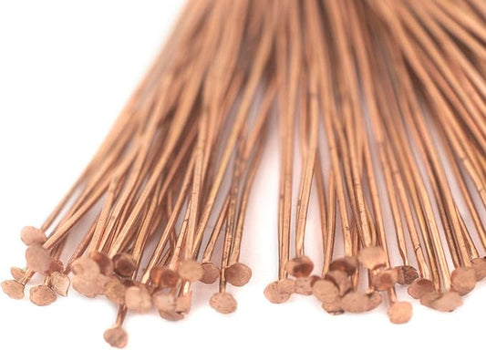 The Bead Chest Copper 21 Gauge 3 Inch Head Pins (Approx 100 Pieces)
