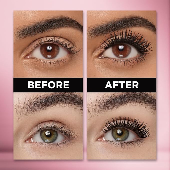 L'Oréal Paris Voluminous Mascara, Voluptuous Volume, Intense Length, Feathery Soft Lashes, No Flaking - Pack of 2
