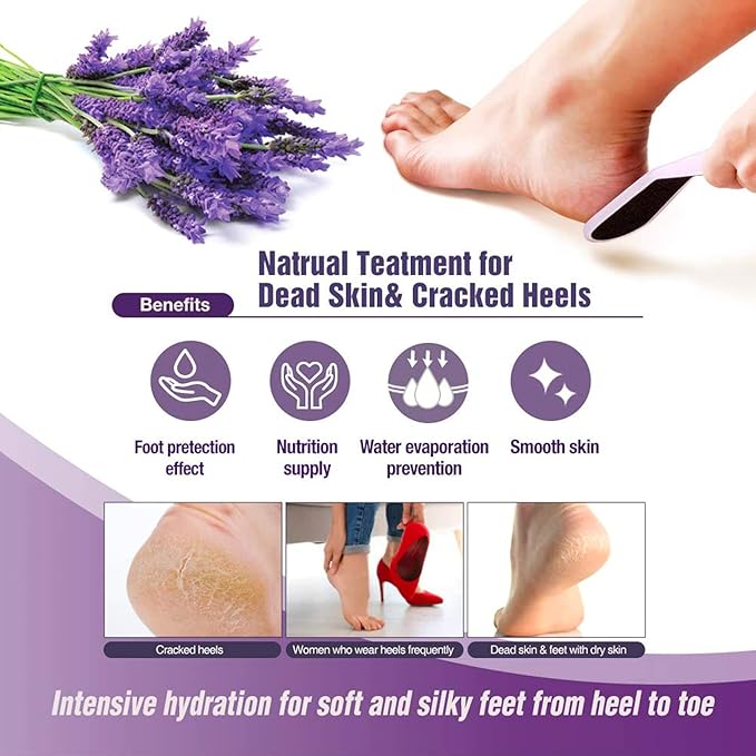 Epielle Relaxing Foot Mask 6 Pairs, Soften and Restore with Melatonin & Lavender Extract, Deep Moisturizing Socks for Dry, Cracked Feet, Self Care Gifts for Women, Spa Kit, Stocking Stuffers