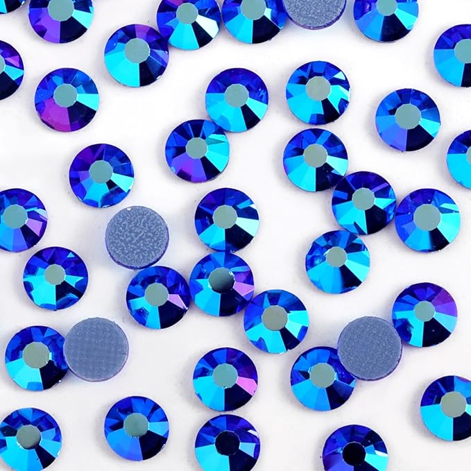 Beadsland Hotfix Rhinestones, 1440pcs Flatback Crystal Rhinestones for Crafts Clothes DIY Decoration, Sapphire AB, SS20, 4.6-4.8mm