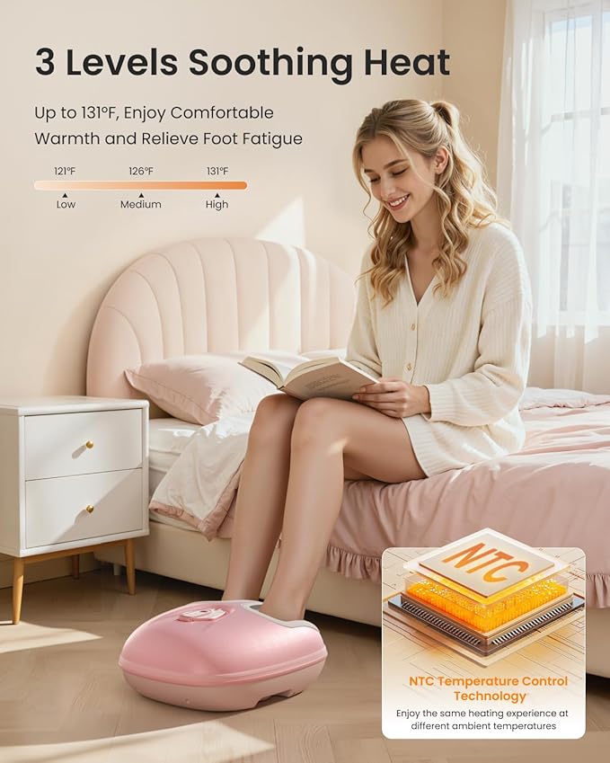 RENPHO Foot Massager Machine with Heat [2026 Upgraded], Shiatsu Foot Massager for Plantar Fasciitis, Valentines Day Gifts for Women, Cordless Control, Best Gifts for Women/Mom/Wife, PK