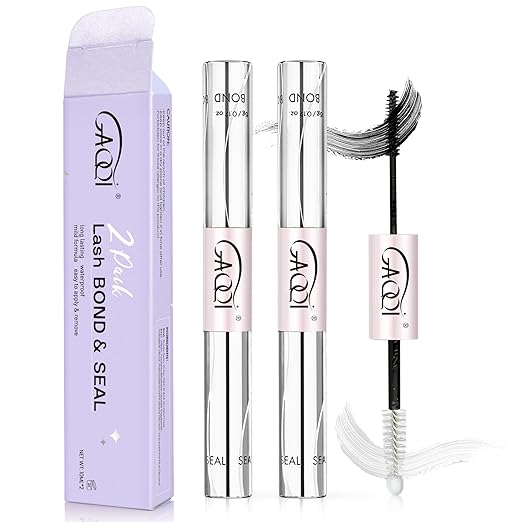 GAQQI Bond and Seal Lash Glue, Lash Cluster Glue Waterproof Eyelash Adhesive for Eyelash Clusters, Long-Lasting 72H+, Latex Free (Pack of 2)