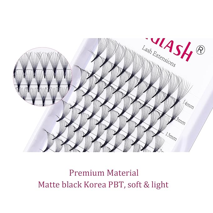 Lash Extension 10D Premade Volume Eyelash Extensions .05 .07 Thickness Premade Lash Fans Pointed Base Middle Stem Eyelash Extension Supplies(10D-0.05-D，Mix 8-14mm)