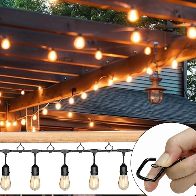15 Pcs Black Eye Hooks Screw Heavy Duty,Ceiling Hooks for Hanging Plants,String Lights,Cup,Wind Chime,Bird Feeders. Plant Hanger Indoor&Outdoor