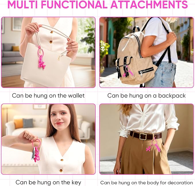 Cute Balloon Dog Keychain, Purse Bag Backpack Charms Girl Keychains Accessories Keyrings Car Key Chain