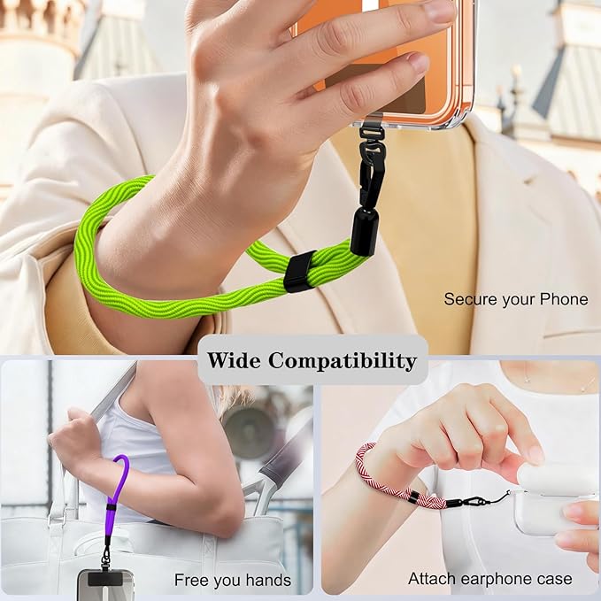 Phone Lanyard, 2 Pack Adjustable Cell Phone Lanyard Hand Phone Wrist Strap with Tether Tabs for Smartphones