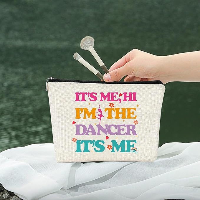 Dance Makeup Bag,Dancing Pouch,Dance Shoes Bag,Gifts for Dancer,Dancing Lover,Girls, Teenagers(I'm The Dancer)