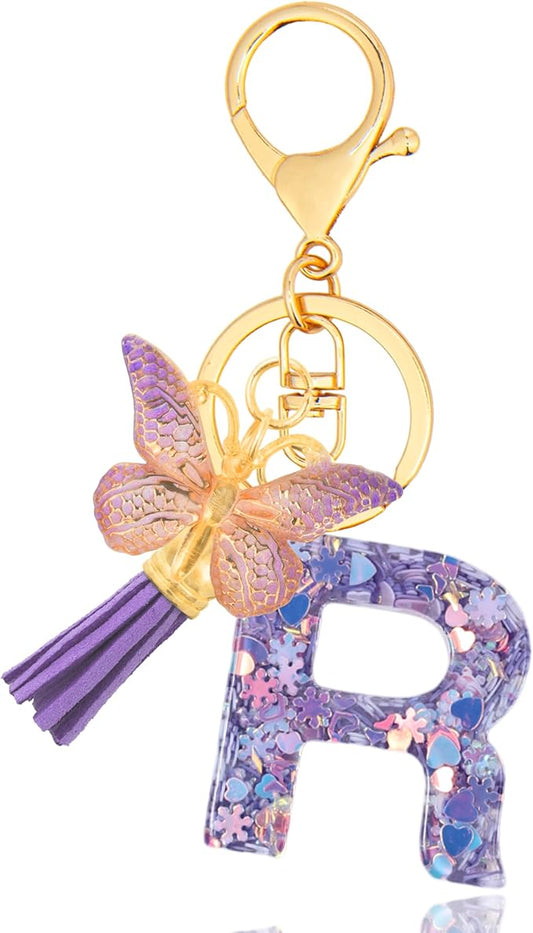 Alphabet Initial Letter Keychain Cute Heart Resin - Letter Keychain for Backpack Charms - Initial Keychains for Women