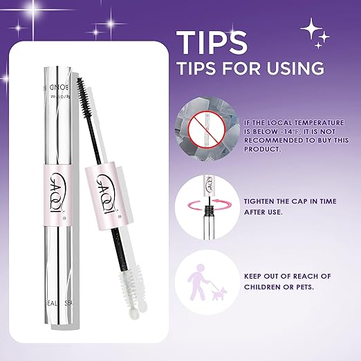 GAQQI Lash Cluster Glue, Lash Bond and Seal Waterproof, Bond & Seal Eyelash Glue for Clusters, Eyelash Adhesive Black Long-Lasting 72H, Latex-Free（5ml+5ml）