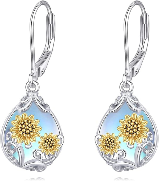 POPLYKE Celtic Filigree Teardrop Drop Dangle Earrings Sterling Silver Leverback Earrings Jewelry for Women