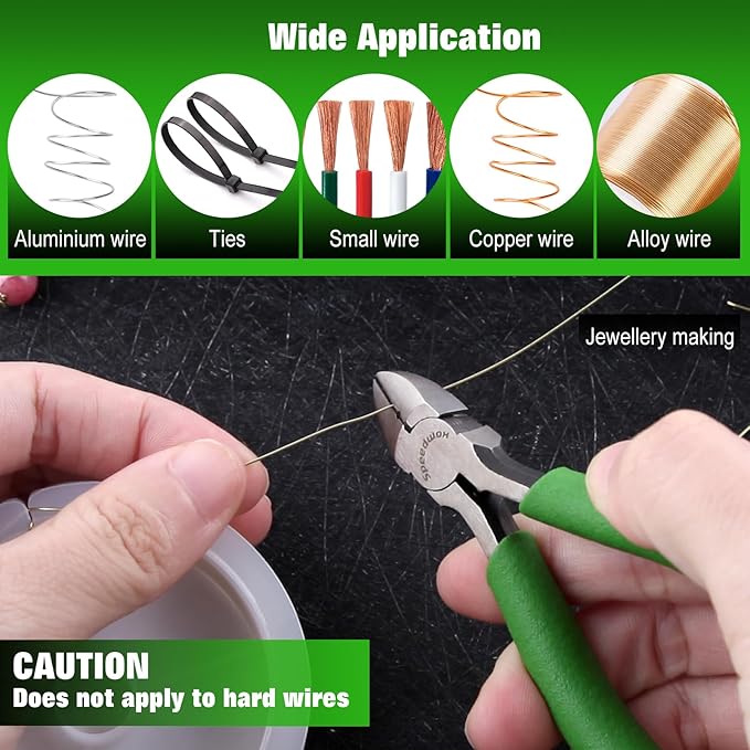 SPEEDWOX 4-Inch Mini Diagonal Cutting Pliers with Wire Stripping Holes for Jewelry Making and Crafting