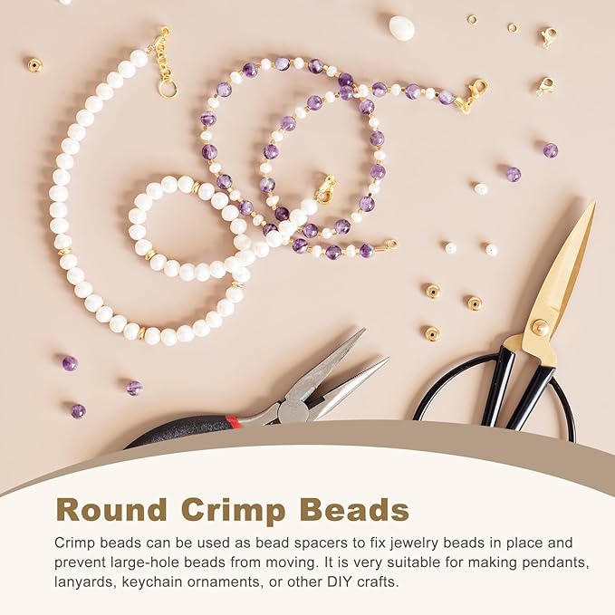 uxcell 100pcs Crimp Bead Covers, 3mm/0.12" Half Round Open Crimp Beads Knot Cover Metal Small Loose Beads End Tip for Bracelet Jewelry Making Craft DIY, Bronze