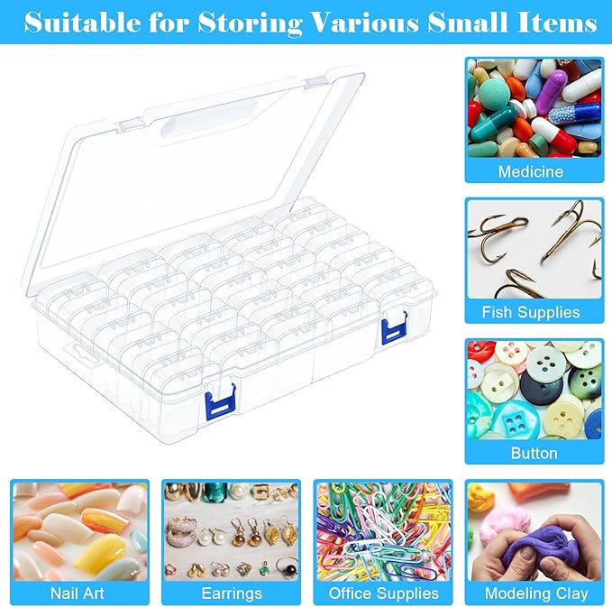 138 PCS Bead Organizer Box, Plastic Bead Storage Containers, Clear Beads Case Storage Organizer for Jewelry Making Small Craft Diamond Art Accessories