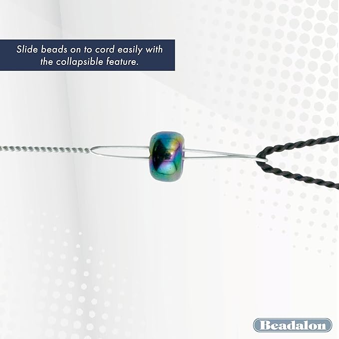Beadalon Collapsible Eye Beading Needles, Extra Fine, 0.24 mm / .009 inches Diameter, 5 inches Length, 4 pc