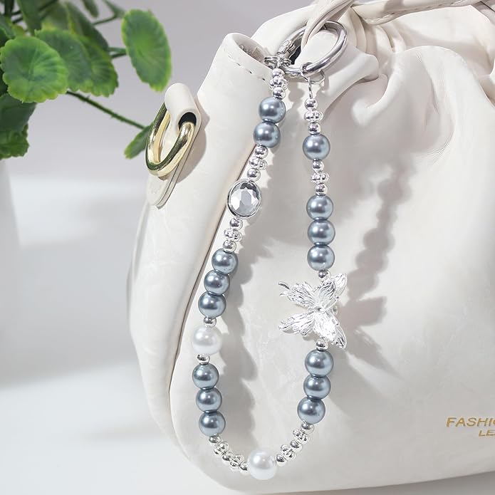 Beaded Phone Wrist Strap,Crystal Keychain Wristlet,Camera Strap Wrist,Cute Phone Chain Wristlet Purse Bag Charms