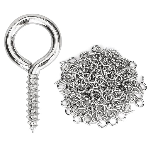 Aovchei Eye Screws, 100PCS 0.75 Inch Long, 304 Stainless Steel Screw Hooks, Self Tapping Eye Bolts, Indoor & Outdoor for Hanging Artwork